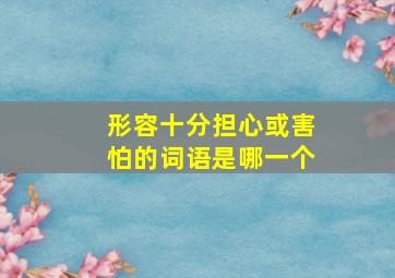 形容十分担心或害怕的词语是哪一个