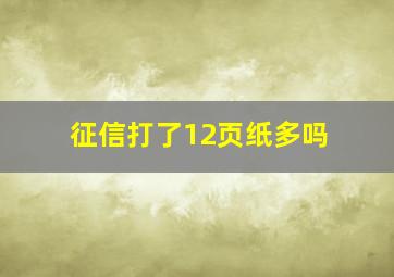 征信打了12页纸多吗