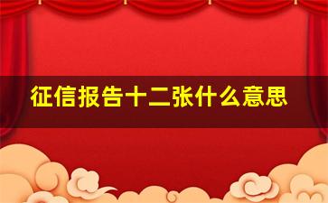 征信报告十二张什么意思