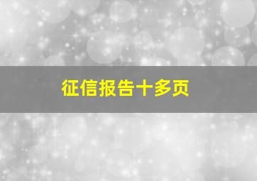 征信报告十多页