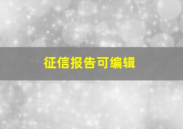 征信报告可编辑