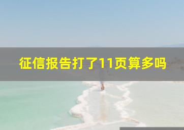 征信报告打了11页算多吗