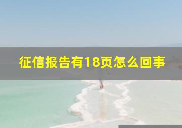 征信报告有18页怎么回事