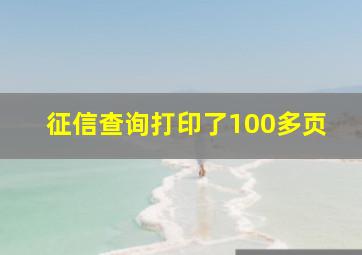 征信查询打印了100多页