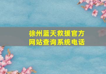 徐州蓝天救援官方网站查询系统电话