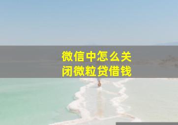 微信中怎么关闭微粒贷借钱