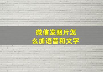 微信发图片怎么加语音和文字