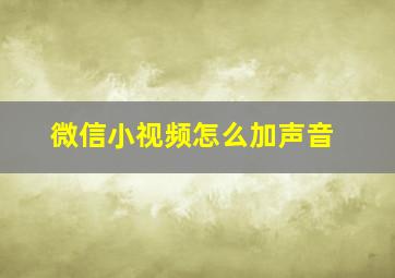 微信小视频怎么加声音