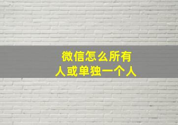 微信怎么所有人或单独一个人