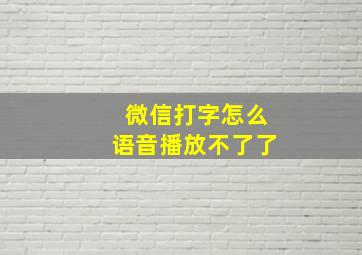 微信打字怎么语音播放不了了