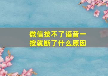 微信按不了语音一按就断了什么原因