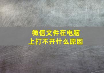 微信文件在电脑上打不开什么原因