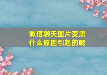 微信聊天图片变黑什么原因引起的呢