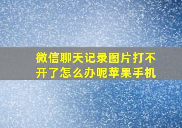 微信聊天记录图片打不开了怎么办呢苹果手机