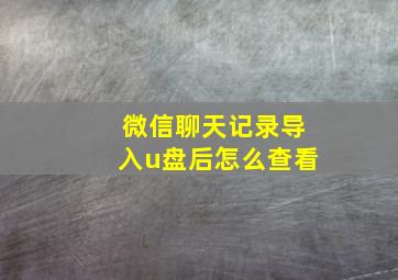 微信聊天记录导入u盘后怎么查看