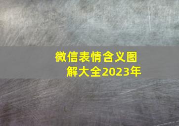 微信表情含义图解大全2023年