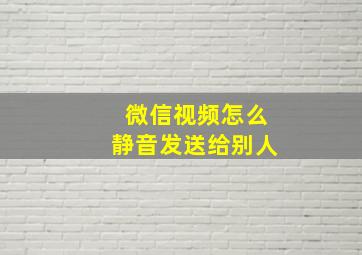 微信视频怎么静音发送给别人