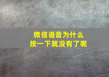 微信语音为什么按一下就没有了呢