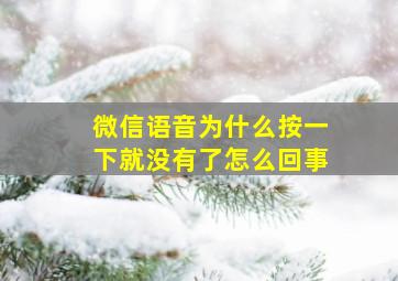 微信语音为什么按一下就没有了怎么回事