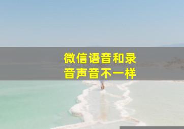 微信语音和录音声音不一样