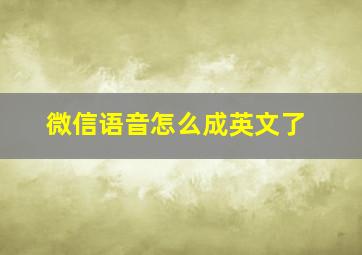 微信语音怎么成英文了