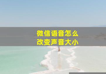 微信语音怎么改变声音大小