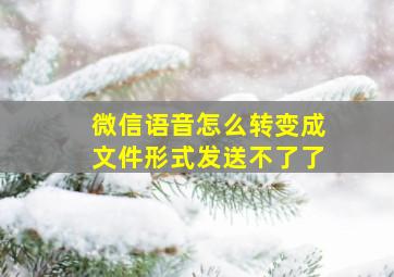 微信语音怎么转变成文件形式发送不了了