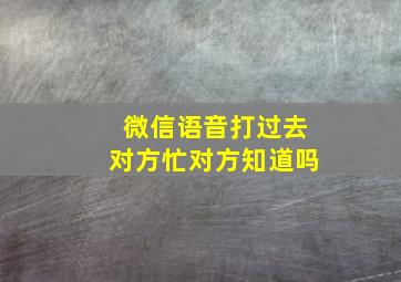 微信语音打过去对方忙对方知道吗