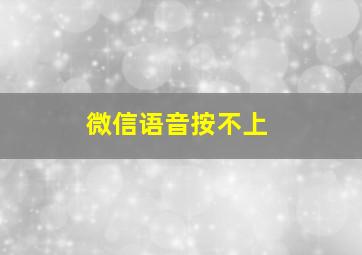 微信语音按不上