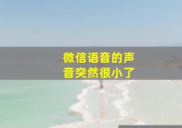 微信语音的声音突然很小了