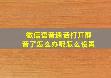 微信语音通话打开静音了怎么办呢怎么设置