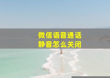 微信语音通话静音怎么关闭