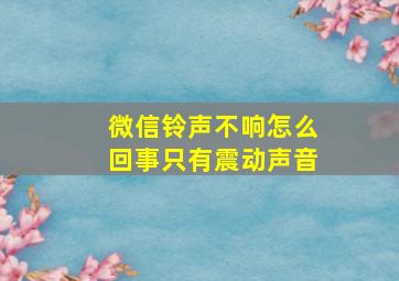 微信铃声不响怎么回事只有震动声音