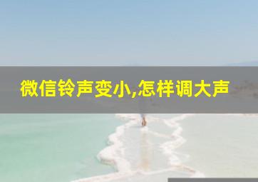 微信铃声变小,怎样调大声