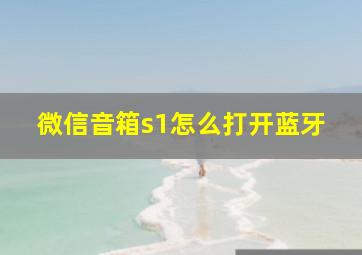 微信音箱s1怎么打开蓝牙