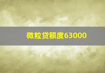 微粒贷额度63000