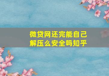 微贷网还完能自己解压么安全吗知乎