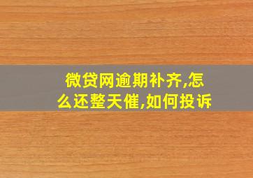 微贷网逾期补齐,怎么还整天催,如何投诉