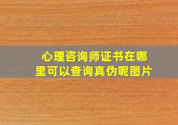 心理咨询师证书在哪里可以查询真伪呢图片