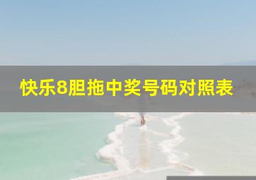 快乐8胆拖中奖号码对照表