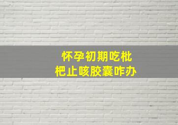 怀孕初期吃枇杷止咳胶囊咋办