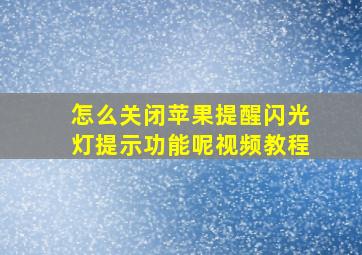 怎么关闭苹果提醒闪光灯提示功能呢视频教程