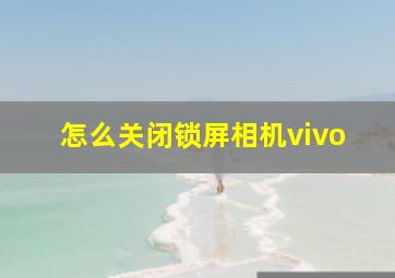 怎么关闭锁屏相机vivo