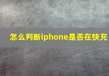 怎么判断iphone是否在快充