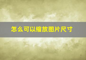 怎么可以缩放图片尺寸