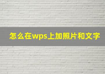 怎么在wps上加照片和文字