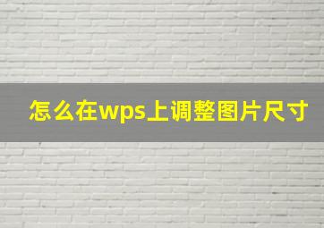 怎么在wps上调整图片尺寸