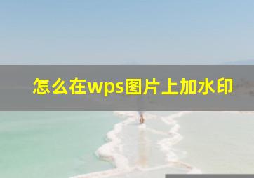 怎么在wps图片上加水印