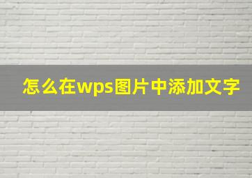 怎么在wps图片中添加文字