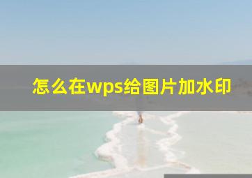 怎么在wps给图片加水印